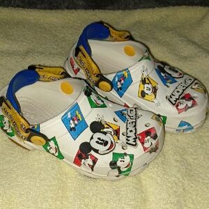 Disney Kids crocs - White and Blue MICKEY CROCS! With Adjutable Strap!!!